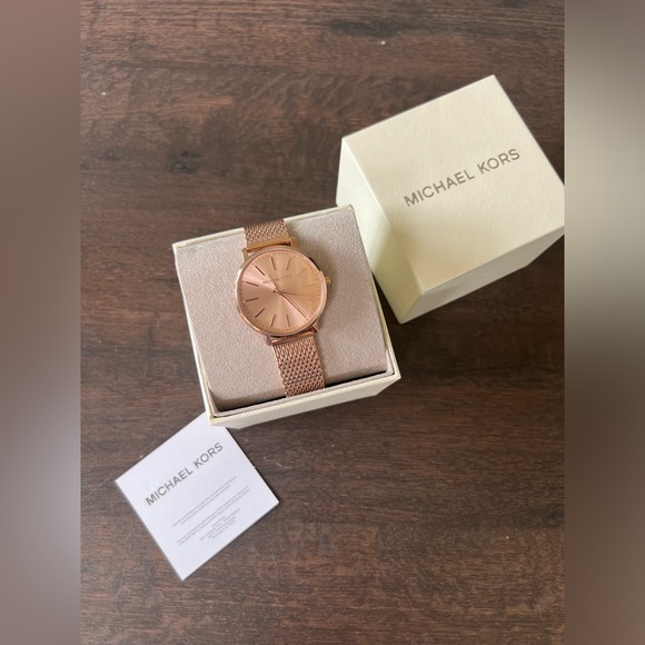 Michael Kors Rose Gold Mesh Watch - Picture 7 of 11